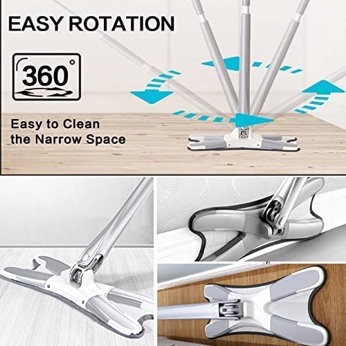 Microfiber X Shape Mop for Floor Cleaning, Dust Mop with Self Wringing, Ceramic Floor, Wood Floor Cleaner Mop, Dry Wet Mop Hands-Free Household Cleaning Tool for Home & Office Microfiber X Shape Mop for Floor Cleaning, Dust Mop with Self Wringing, Ceramic Floor, Wood Floor Cleaner Mop, Dry Wet Mop Hands-Free Household Cleaning Tool for Home & Office